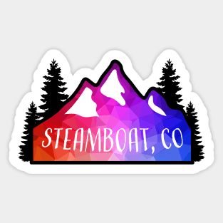 Geometric Colorful Mountain Steamboat, Colorado Sticker